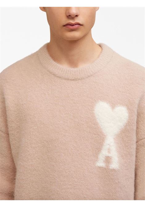 Maglione Ami de Coeur in rosa Ami paris - unisex AMI PARIS | UKS025KN0032685